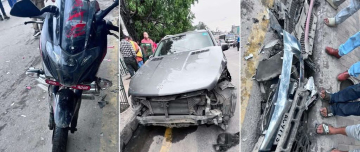 गौशालामा ८ वटा सवारी साधन एक आपसमा ठोक्किए