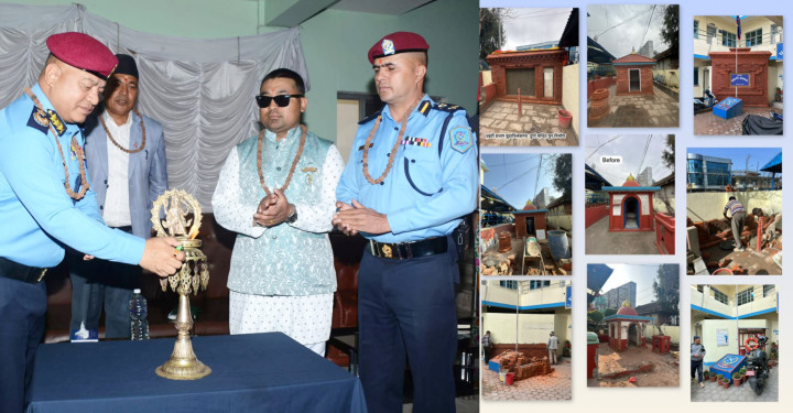 प्रहरी प्रभाग बूढानीलकण्ठमा नवनिर्मित दुर्गा भगवतीको मन्दिर उद्घाटन