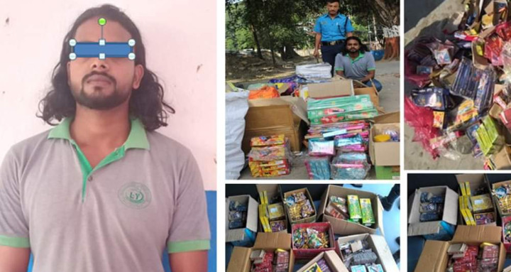 साढे ३ लाख मूल्य बराबरका पटाकासहित गुप्ता पक्राउ