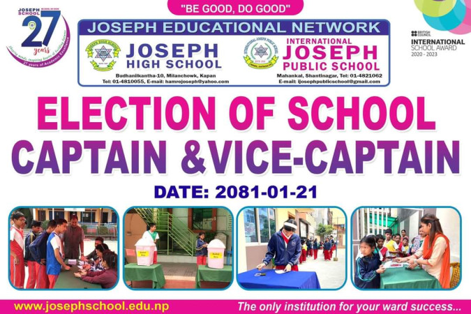 जोसेफ विद्यालयमा क्याप्टेन छान्न लोकतान्त्रिक विधिद्वारा  निर्वाचन