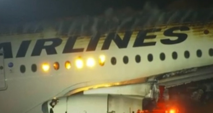 जापान एयरलाइन्सको विमानमा आगलागी